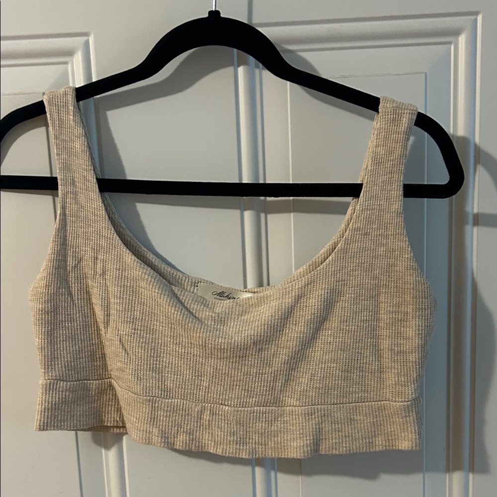 Mahina Light Tan Ribbed Tank Top